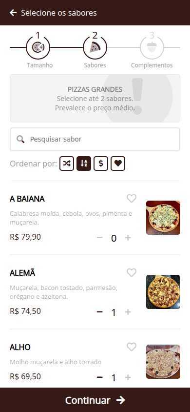 Montagem de pizza do Mammas