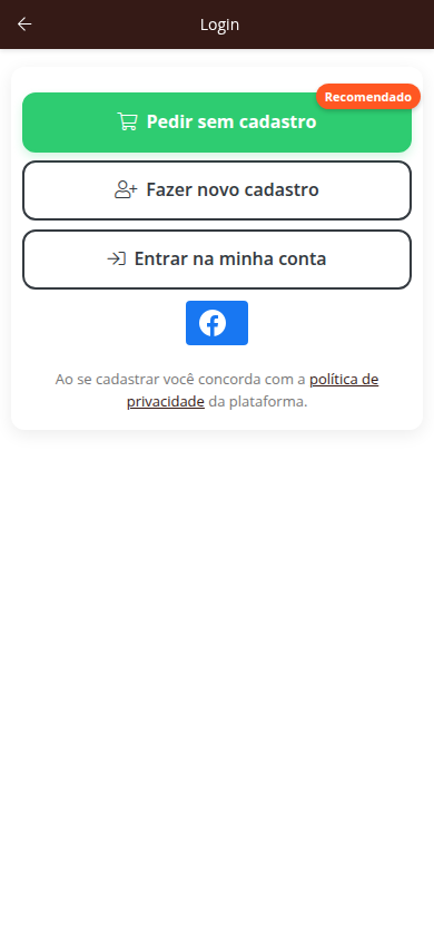 Tela de login do Mammas